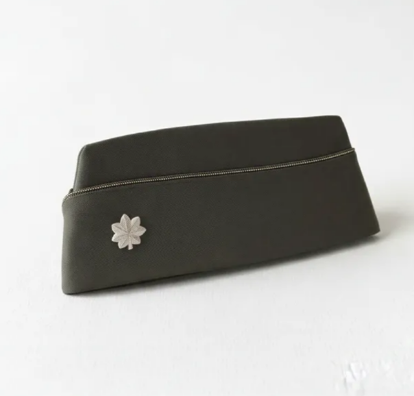Garrison Cap Monk Uniform Size 7 Olive Green Gold Piping Oak Leaf Insignia