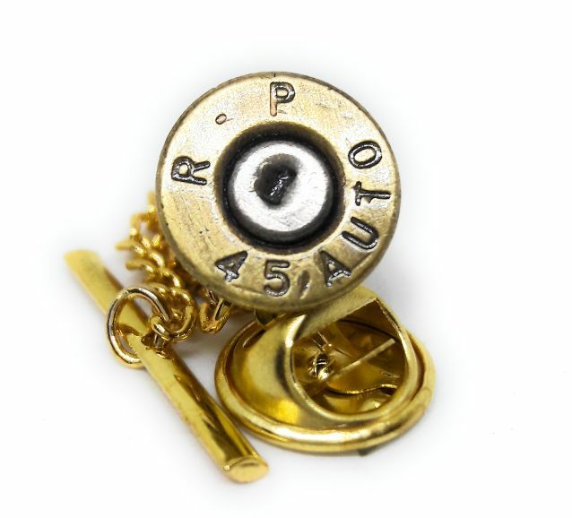 BULLET CARTRIDGE TIE TACK / LAPEL PIN