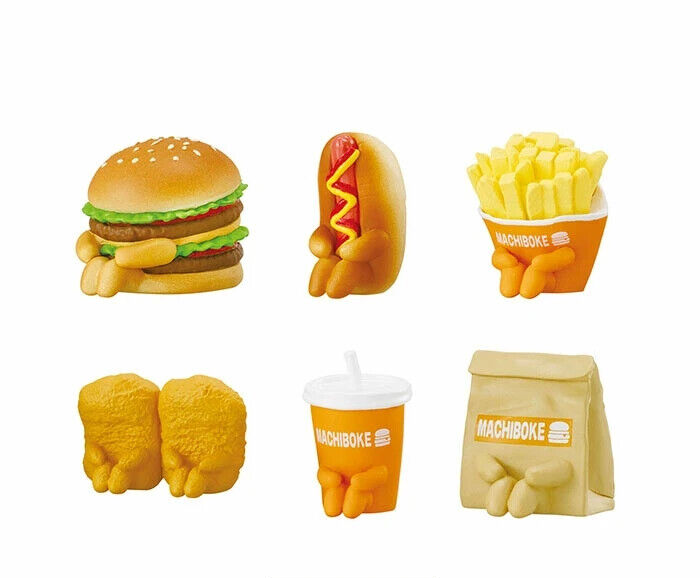 Machiboke The Case of Hamburger Figure Complete Set of 5 Bandai Capsule ToyGacha