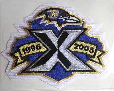BALTIMORE RAVENS 10th ANNIVERSARY 2005 NFL TEAM PATCH Willabee & Ward PATCH ONLY