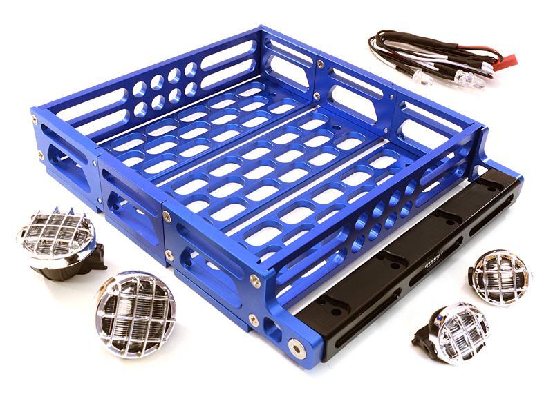 Realistic 1/10 Scale Alloy Luggage Tray 125x106x24mm with 4 LED Spot Light Set - Picture 1 of 1