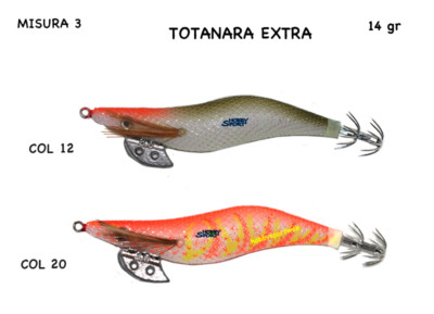 2 TOTANARE SQUID MIS 3 modello EXTRA  COLORI 12 OLIVE RH  + 20 ORANGE