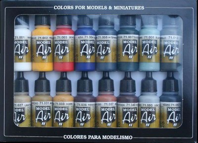 17ml Bottle Basic Model Air Paint Set (16 Colors)