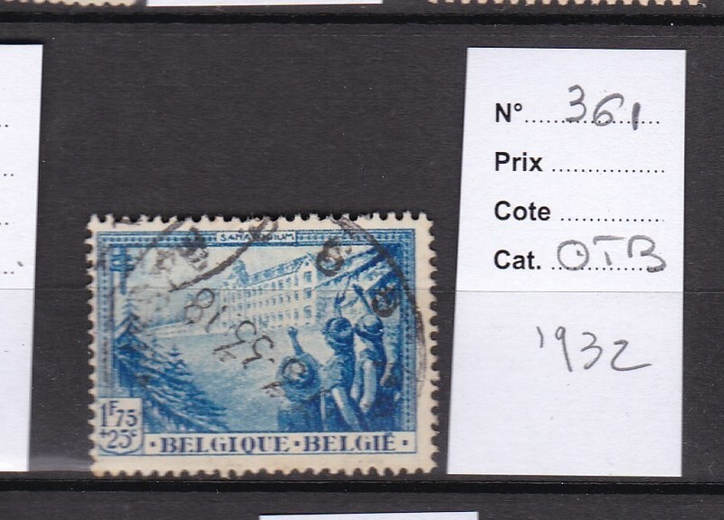Timbre 1932 Belgique NÂ° 361-Obl.Tb-Voir Scan R/V-Z150