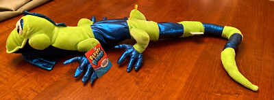 Rhodesia Island Novelty Fluffy Buddy Light Green & Dark Blue Lizard. New w/Tags