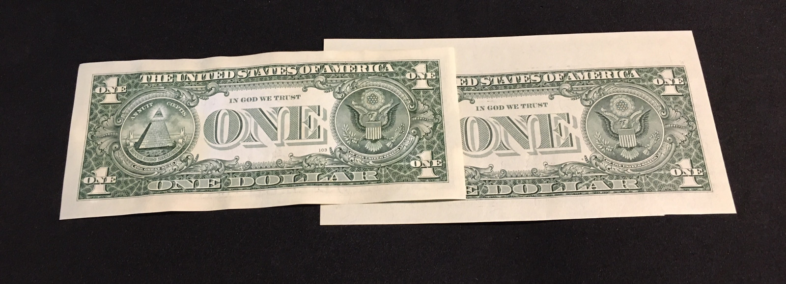 $1 DOLLAR BILL CUT OVER SIZED