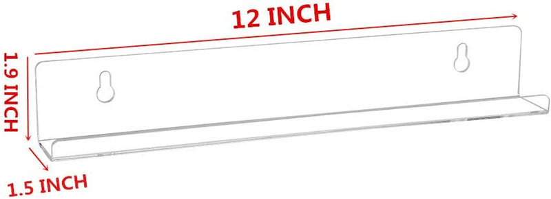 IEEK 6 PCS Vinyl Record Shelf Wall Mount,Clear Acrylic Album Record Holder Displ
