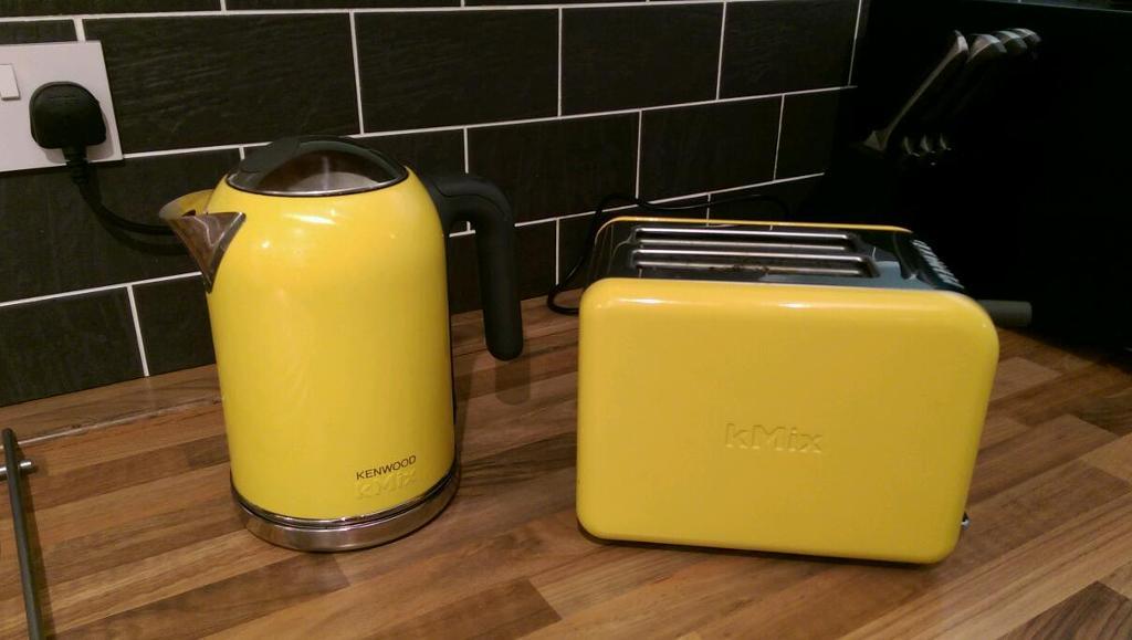 Kenwood K Mix Yellow Kettle and 2 slice Toaster in Peterborough