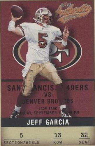 2002 Fleer Authentix Jeff Garcia #13