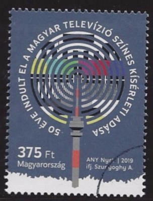 HUNGARY-2019. SPECIMEN - Hungarian TV s colour experimental broadcast, 50th ann.