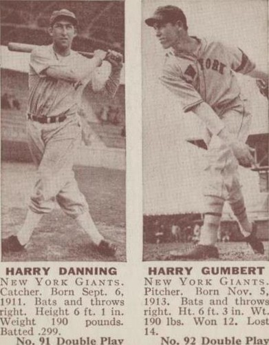1941 Double Play - Harry Danning Harry Gumbert #91-92
