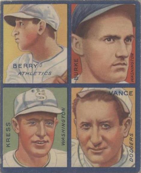 1935 Goudey 4-in-1 - Bobby Burke Charlie Berry Dazzy Vance #2C