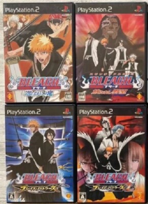PS2 BLEACH Blade Battlers 1 & 2 & Erabareshi Tamashii Yabou game set Japan