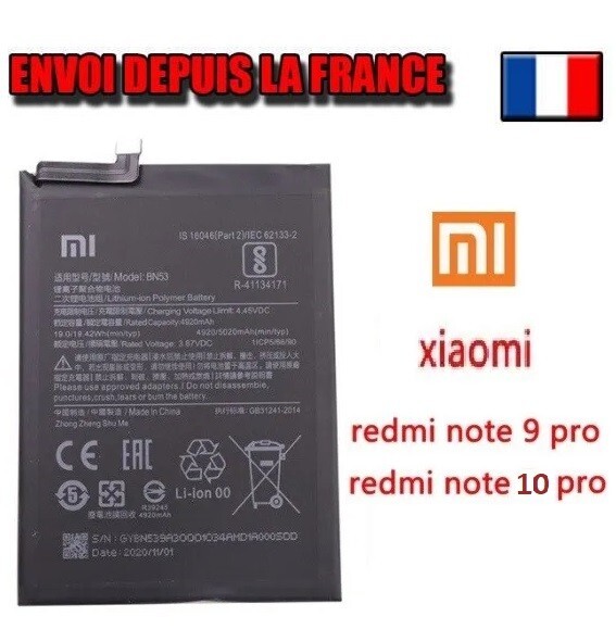 Originale Batterie Xiaomi Bn53 Redmi Note 9 Pro / Redmi Note 10 Pro