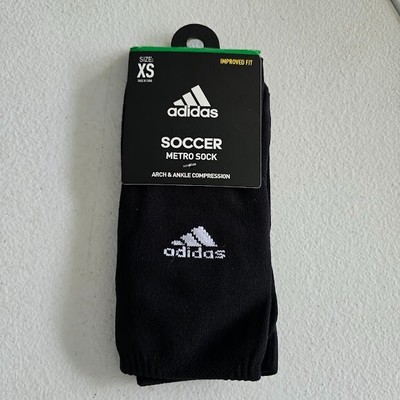 Adidas Metro Soccer White Lightweight Socks Arch Ankle Compression SIZE XS