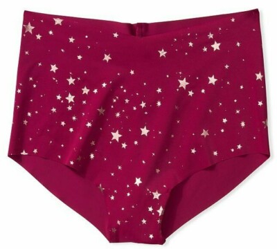 Victoria's Secret No-show Midi Brief Panty Sketch Foil Ruby Twinkle Star SMLXL