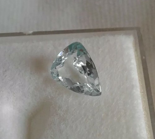 Beautiful 1.95 ct AQUA MARINE 8 X 11 MM Mod Pear Cut Hidden Since 1985