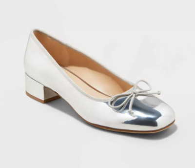 Women's Joy Ballet Pumps Silver - A New Day - SIZE 7.5