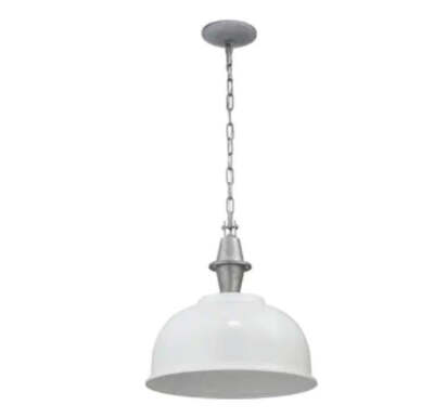 Progress lighting impress white industrial dome led hanging pendant light