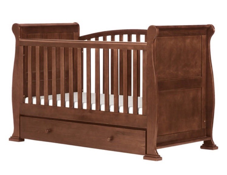 Babies R Us Wooden Sleigh Cotbed Dark Finish In Abingdon
