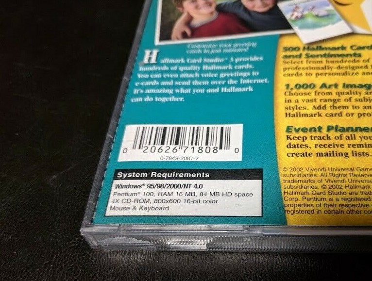Hallmark Card Studio 3 Special Edition Sierra Home PC Computer Software 2002