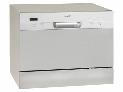 Exquisit GSP 206 Silber Kompakt-Tisch-Geschirrspüler 7 Spülprogramme EEK A+