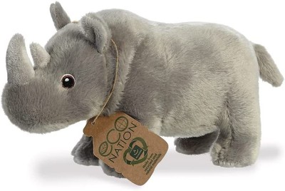 Aurora World Aurora, 35023, Nation Nashorn, 24cm, Eco-Friendly Plüschtier, Grau