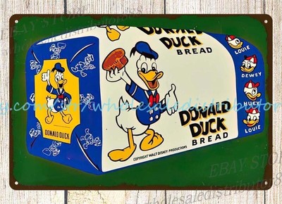 classic reproductions Donald Duck Bread metal tin sign
