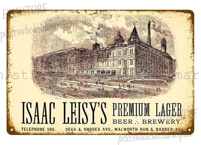 1893 BEER FACTORY ISAAC LEISY BREWERY CLEVELAND OHIO tin sign hanging art prints