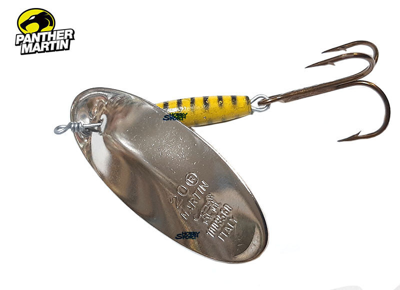 PANTHER MARTIN VESPA GIALLA PALETTA ARGENTO n.20 CUCCHIAINO ROTANTE 18 GR