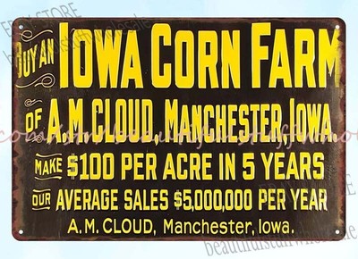 owa Corn Farm metal tin sign nostalgic garage shop contemporary wall art