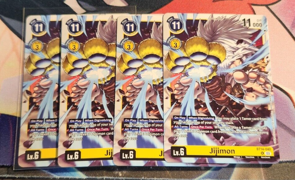 x4 Playset Digimon JIJIMON BT14-040 Yellow Uncommon TCG | eBay
