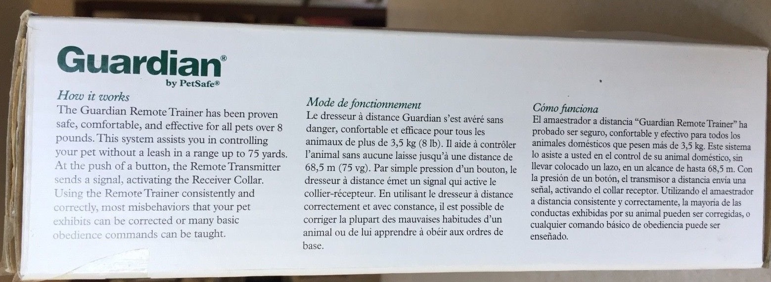 NEW WITHOUT TAGS, GUARDIAN REMOTE TRAINER, 75 YARD RANGE, BY PetSmart,