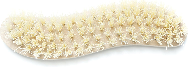 Heavy Duty Scrub Brush - Old-Fashioned Wooden Design, Curved for Bathtubs, Wall