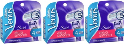 Gillette Venus Extra Smooth Swirl Women's Razor Blade Refills 4ct (3 Pack)