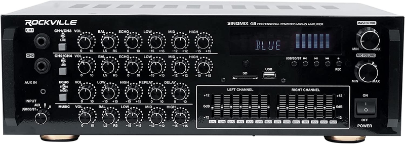 Singmix 45 1000W Powered Karaoke Mixer Amplifier W/Bluetooth/Usb/Echo