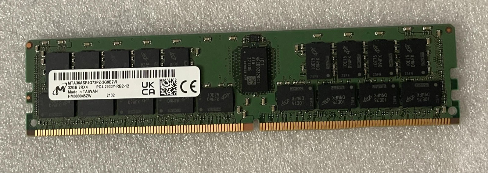 MTA36ASF4G72PZ-2G9E2 Micron 32GB 2RX4 PC4-2933Y ECC REG RDIMM MEMORY
