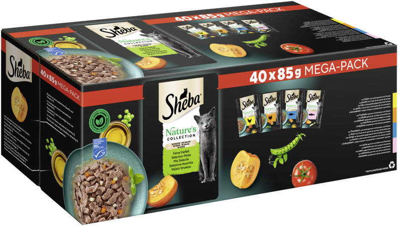 40x85g Sheba Katzenfutter Nassfutter Natures Collection In Sauce Feine Vielfalt