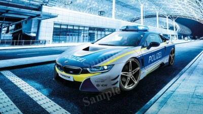 AC Schnitzer BMW I8 Polizei Tune It Safe High Res Wall Decor Print Photo Poster