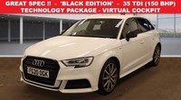 2020 AUDI A3 2.0 TDI 35 BLACK EDITION SPORTBACK 5DR S TRONIC EURO 6 (S/S) 150 PS