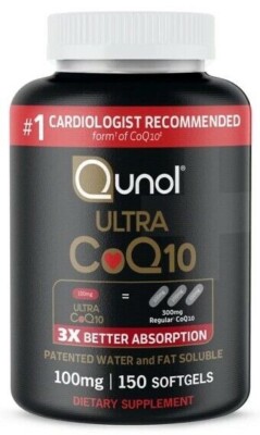 Qunol Ultra CoQ10 100mg 150 Softgels Antioxidant for Heart Health & Energy 01-28