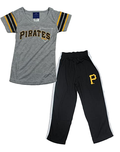 Комплект одежды для сна Outerstuff MLB Little Girl (4-6X) Pittsburgh Pirates, брюки и рубашка