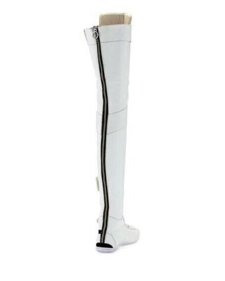 Pre-owned Puma X Fenty By Rhianna Eskiva Over The Knee Leather Womens Boots 363017 01 In White