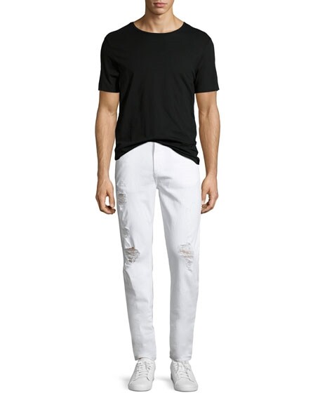 j brand Mens Tyler Slim Fit DESTRUCTED THEOROS white Jeans sz 30 144701
