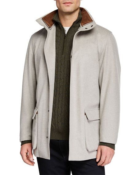 RRP6000$ Men's Loro Piana Winter Voyager Over Coat 3XL Gray Baby