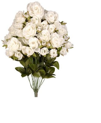 wholesale 4 deluxe silk rose bushes 18 stem/open roses and buds