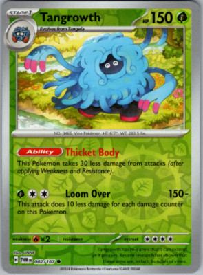 Pokemon - Tangrowth - 002/167 - Reverse Holo -  Twilight Masquerade - NM/M
