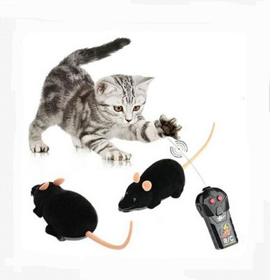 1Black Electric Wireless RC Remote Control Cute Mouse Kids Cats Dogs Novel Toy