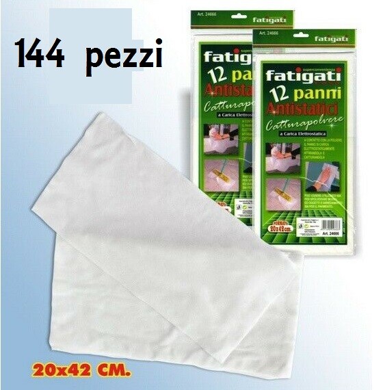 Set 144 Pezzi Panno Antistatico Cattura Polvere 20x42cm Lucida Pulisce Casa dfh