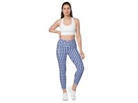 ** Gingham Crossover Leggings With Pockets **